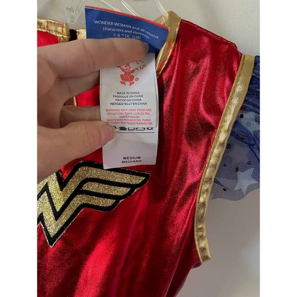 Wonder Woman DC Comic  Custume Dress Red Blue Size Medium (7-8) - Picture 8 of 8